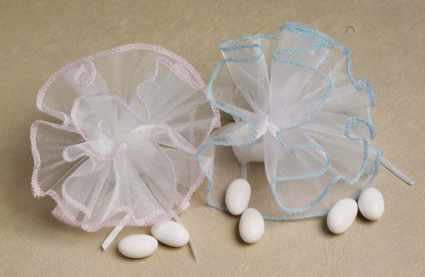 Tul de organza de 9' con ribete de purpurina iridiscente #61157 25 piezas/bolsa