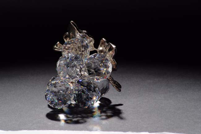 Italiano 24% Racimo de uva de cristal con tallo de plata #6190