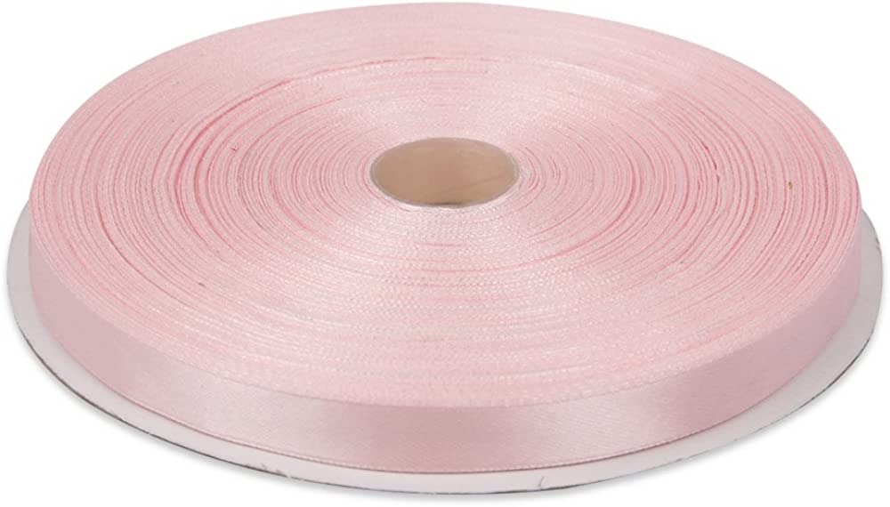 Cinta de raso rosa de una sola cara de 1/2 pulgada, 100 yardas. #ROLLO1/2PK
