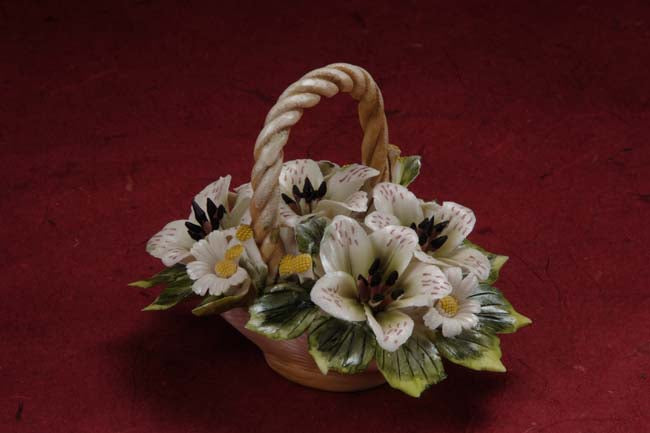 Favor de fiesta de ramo de flores de porcelana #7F609