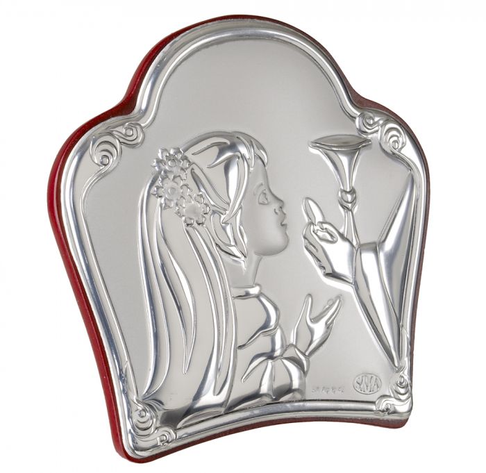 Icona Ragazza Prima Comunione Con Argento 925 Italiano Argento #994