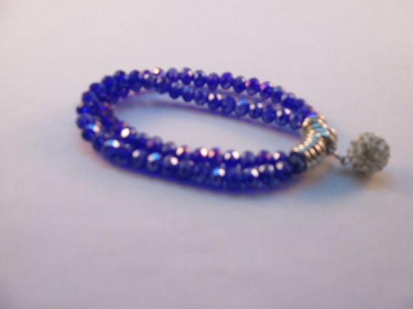 Brazalete Mujer Doble Cristal Plata #DB07