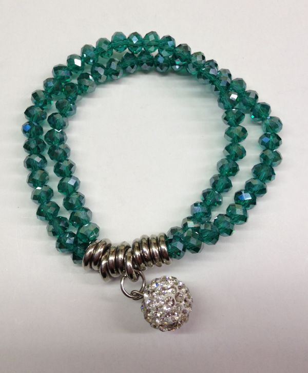 Brazalete Mujer Doble Cristal Plata #DB07