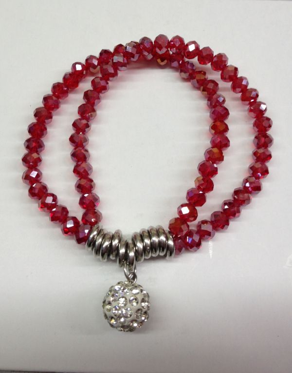 Bracciale da donna con doppio cristallo argento #DB07