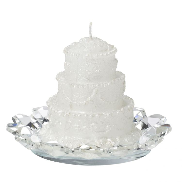 Vela de pastel de bodas w. Base de cristal italiano #DC2166