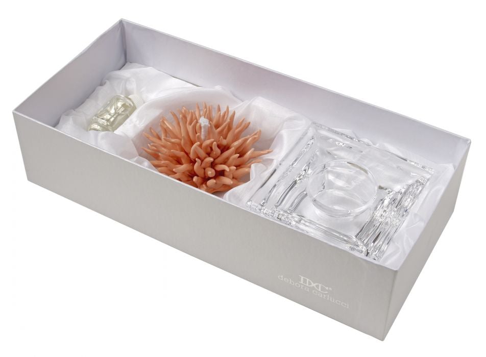 Difusor de aromaterapia con base de cristal de coral melocotón Debora Carlucci con aroma #DC2687