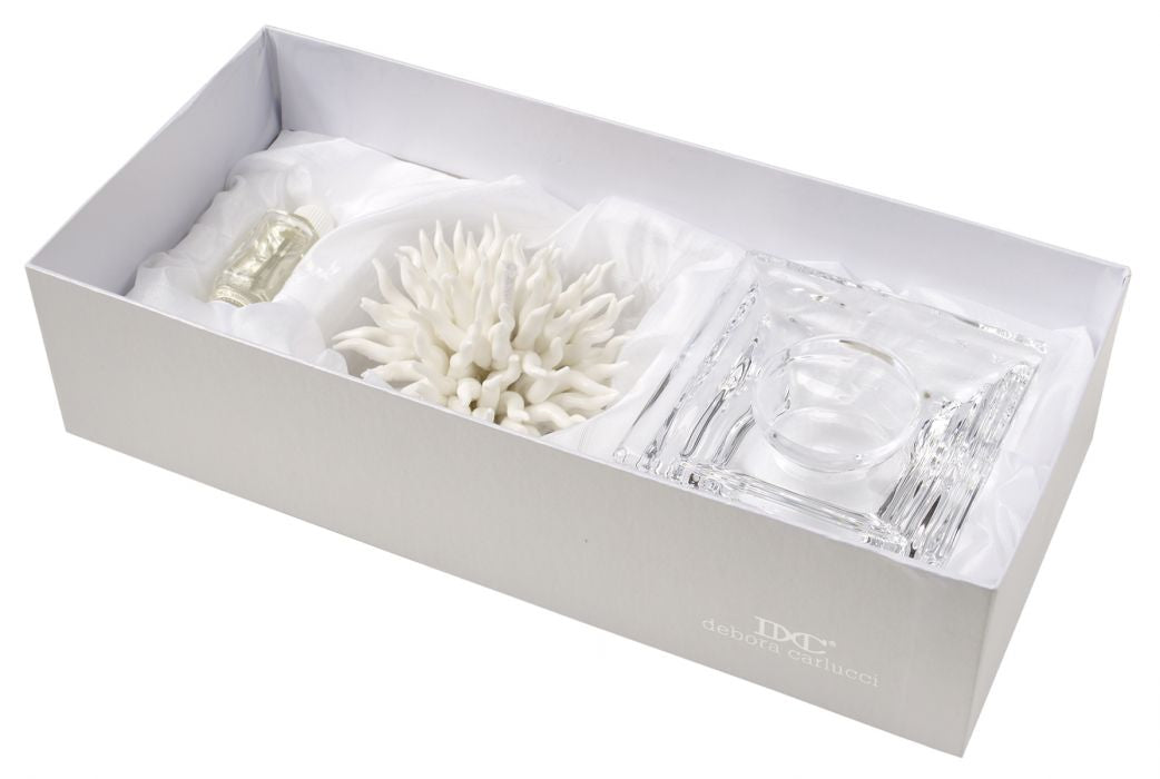Difusor de aromaterapia con base de cristal de coral blanco Debora Carlucci con aroma #DC2684