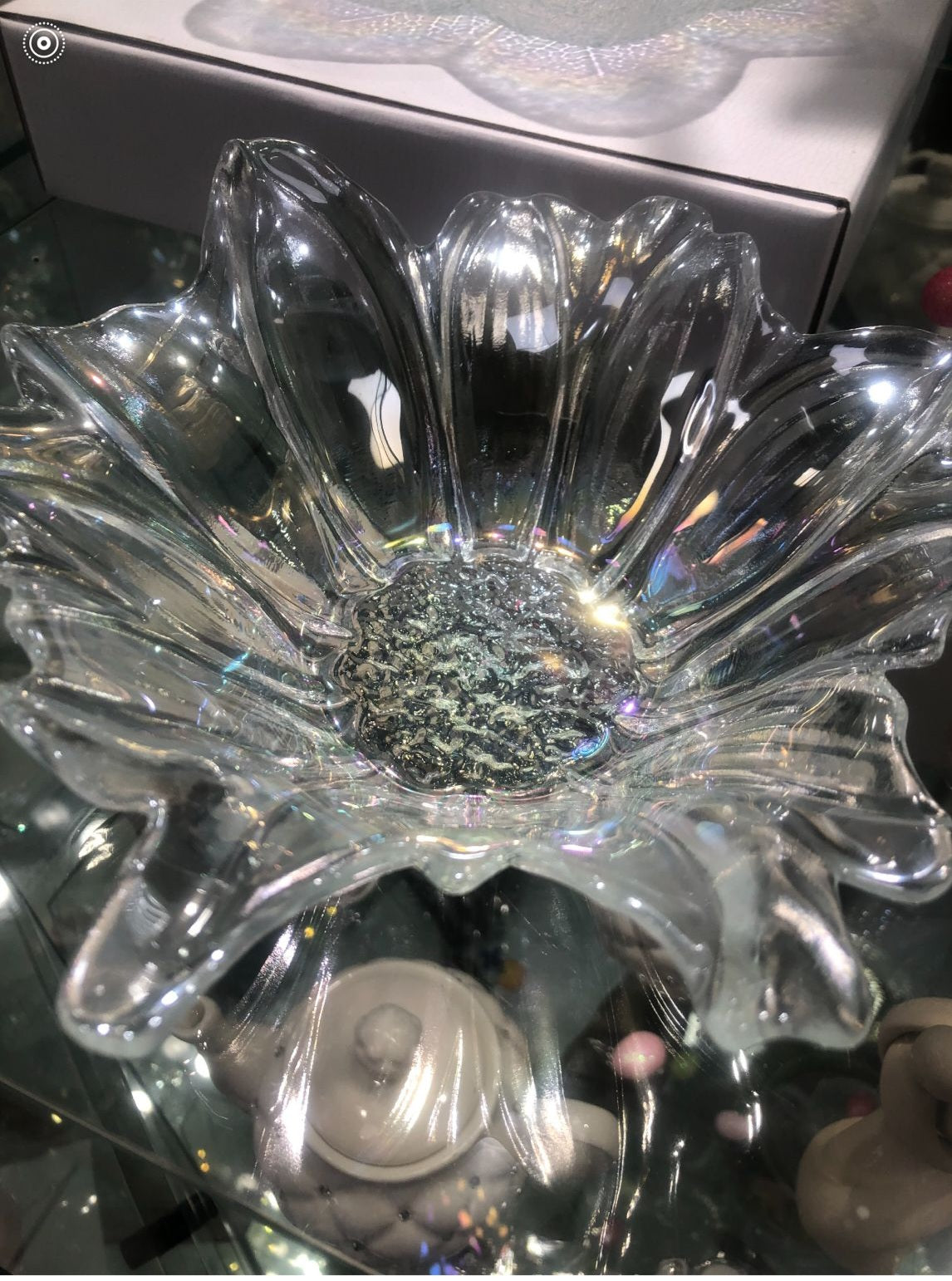 Debora Carlucci Murano Glass Sunflower Deep Candy Dish #JS3
