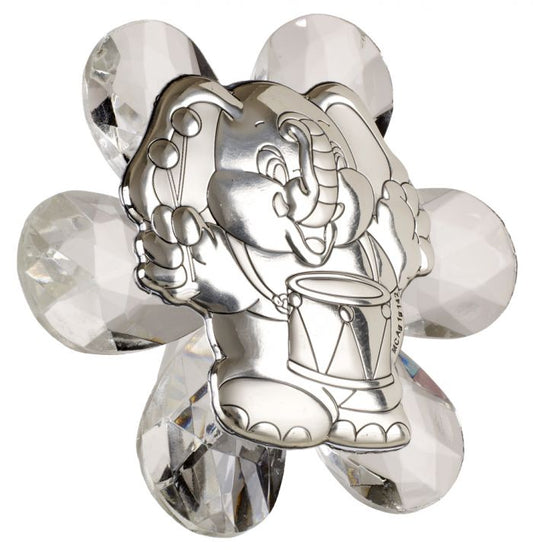 Elefante italiano de cristal 925 Argento con icono de tambor #12620