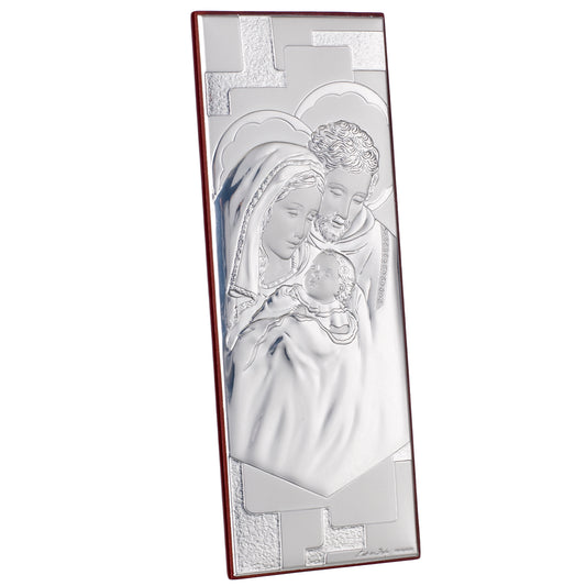 Placa de la Sagrada Familia con ícono italiano de plata 925 Argento #1955