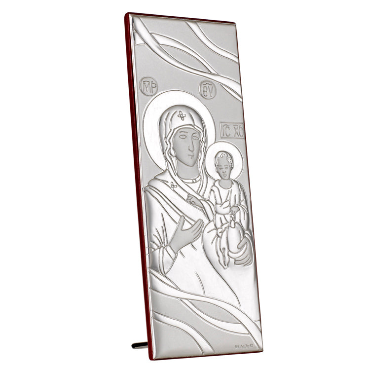 Italiano 925 Argento Argento Madonna ortodossa con Bambino Icona #1958
