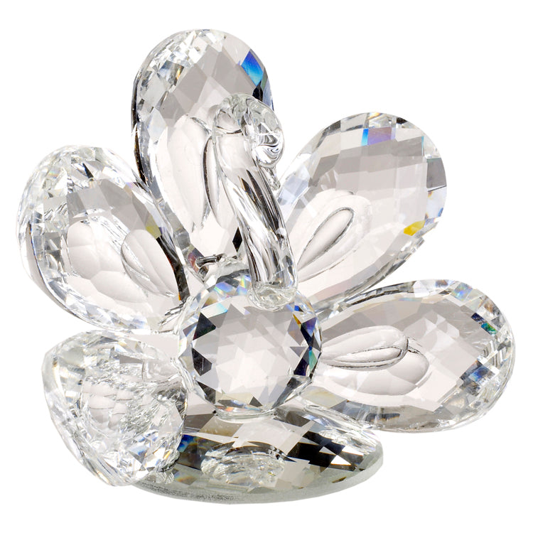 Figura de pavo real de cristal italiano n.º 2749