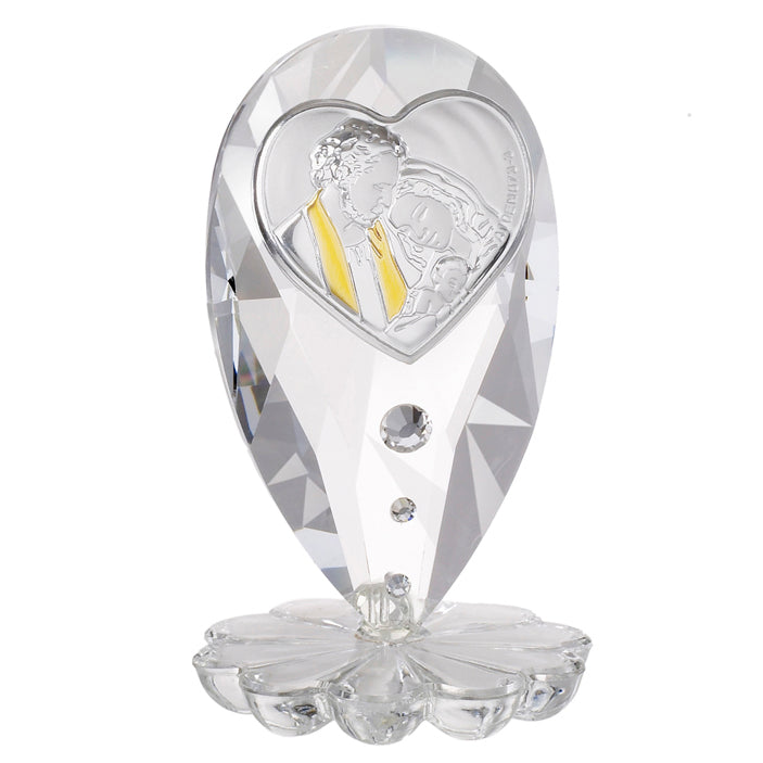 Holy Family in 925 Silver on Italian Crystal Base #32791