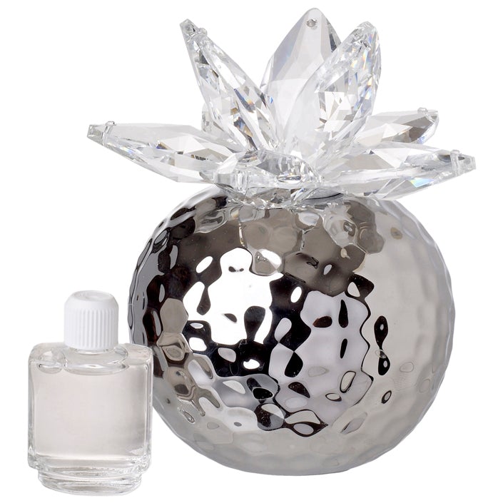 Debora Carlucci Silver Hammered Finish Reed Difusor w Crystal Lotus y Scent # 33131S