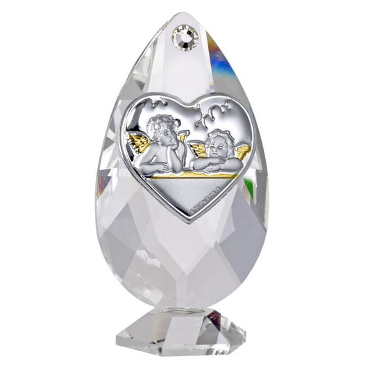 Debora Carlucci Tear Drop Shaped 24% Crystal y Argento Guardian Angels Icon #32744