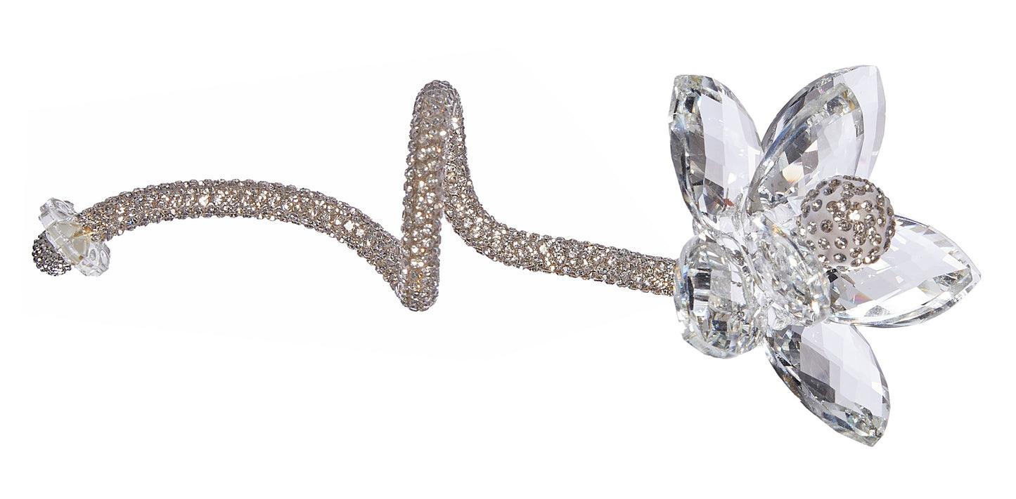 Debora Carlucci Flor de Swarovski con cuentas de cristal con tallo #6990