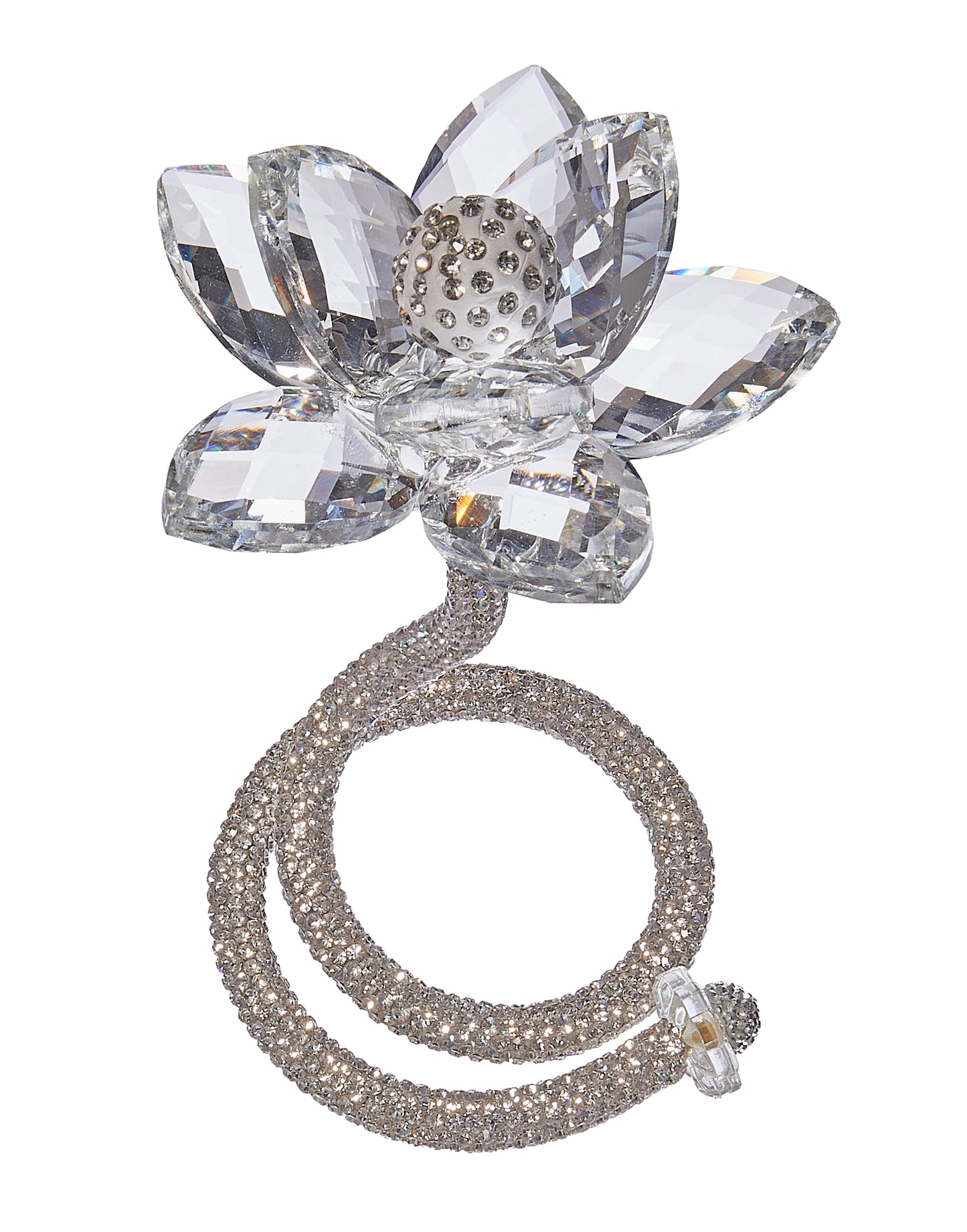 Debora Carlucci Flor de Swarovski con cuentas de cristal con tallo #6993