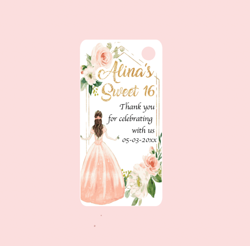 Sweet 16th and Quinceañera Bigliettini / Tags MMSS-010