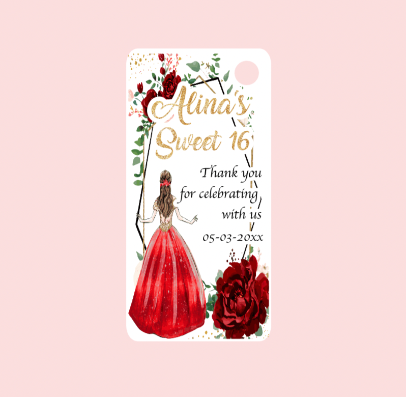 Sweet 16th and Quinceañera Bigliettini / Tags MMSS-012