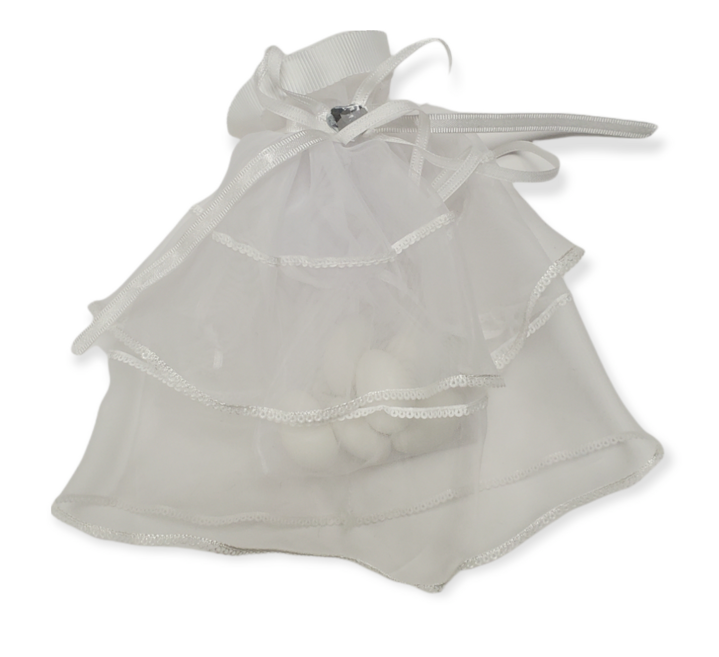PO1535 Confetti Dress Pouch-White 12 PC Bag