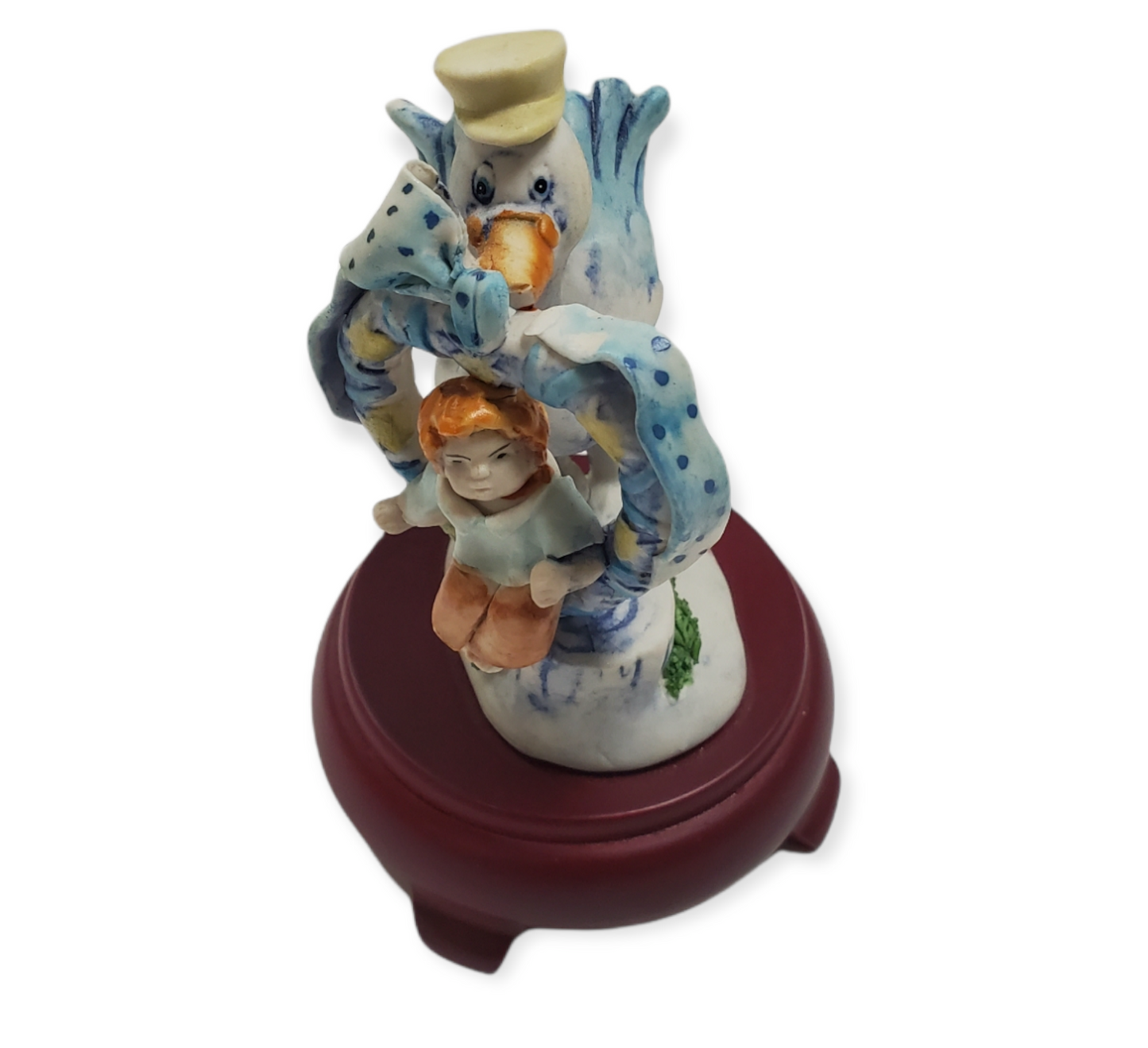 Bomboniera in porcellana blu cicogna bambino # 6D859