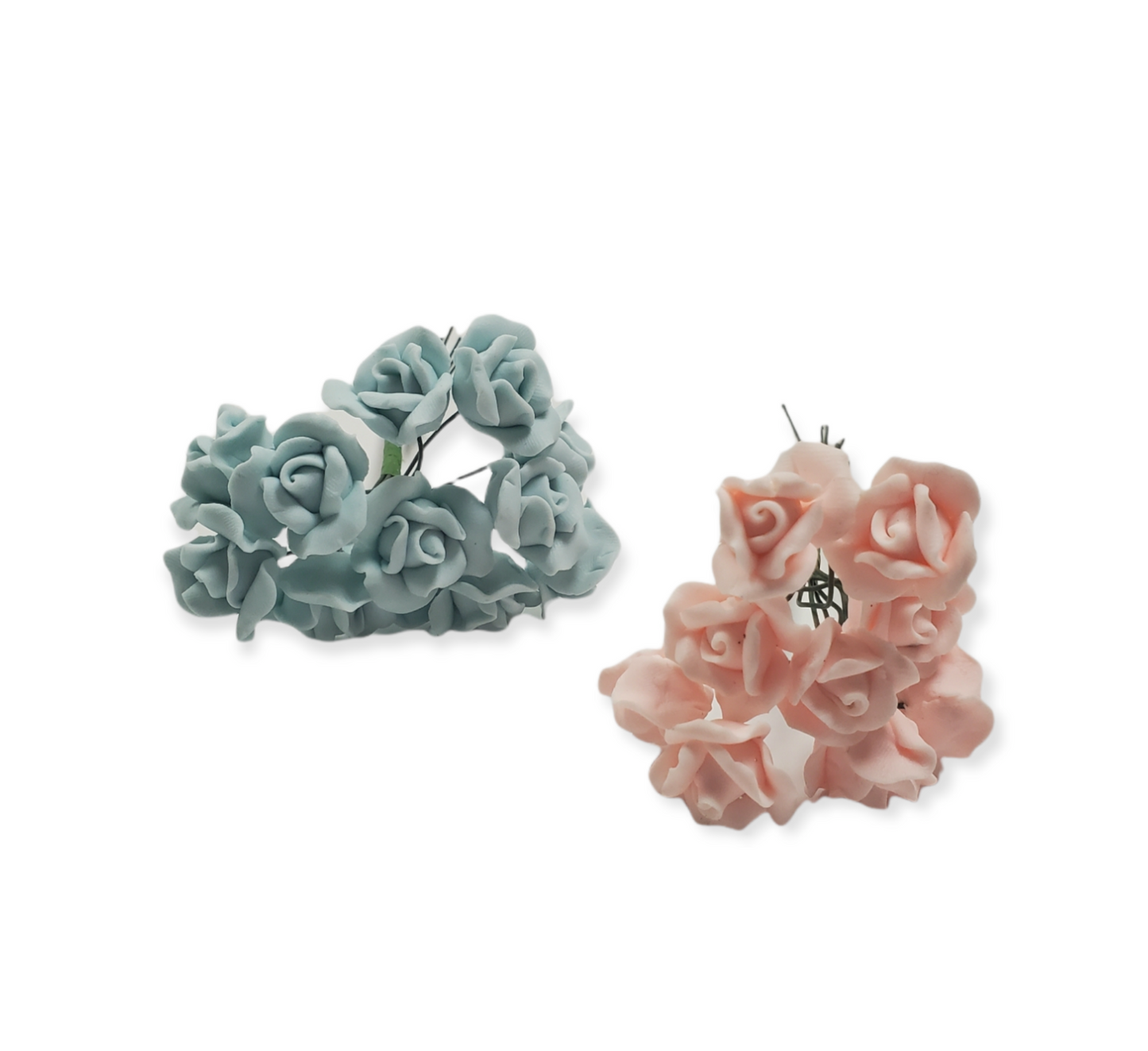 Pequeñas rosas de porcelana - azul/rosa - 144 piezas 61137