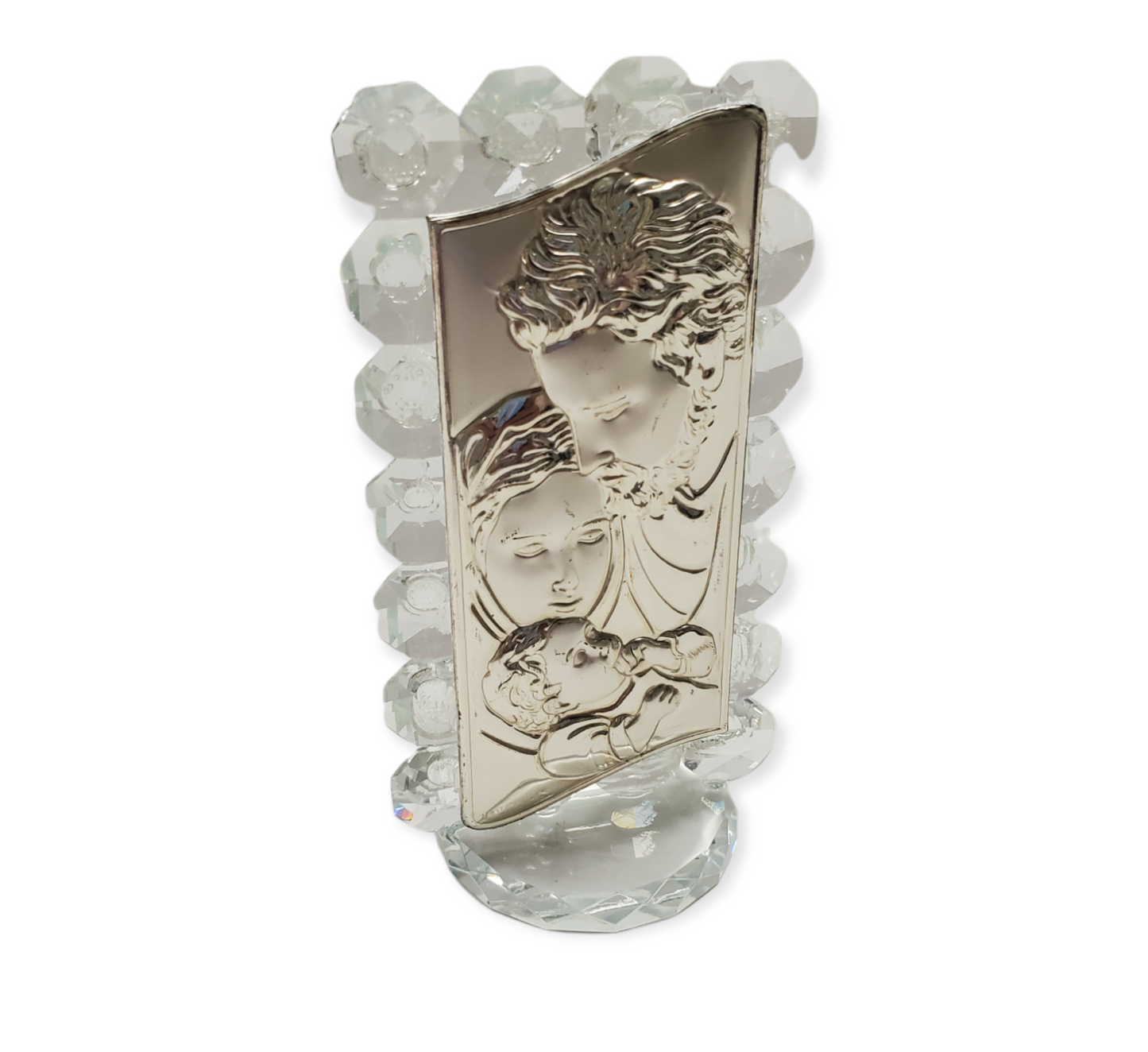 Cristal Italiano y Plata 925 Ícono Sagrada Familia #13748
