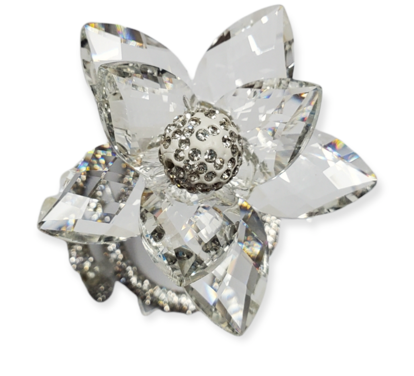 Debora Carlucci Flor de Swarovski con cuentas de cristal con tallo #6993