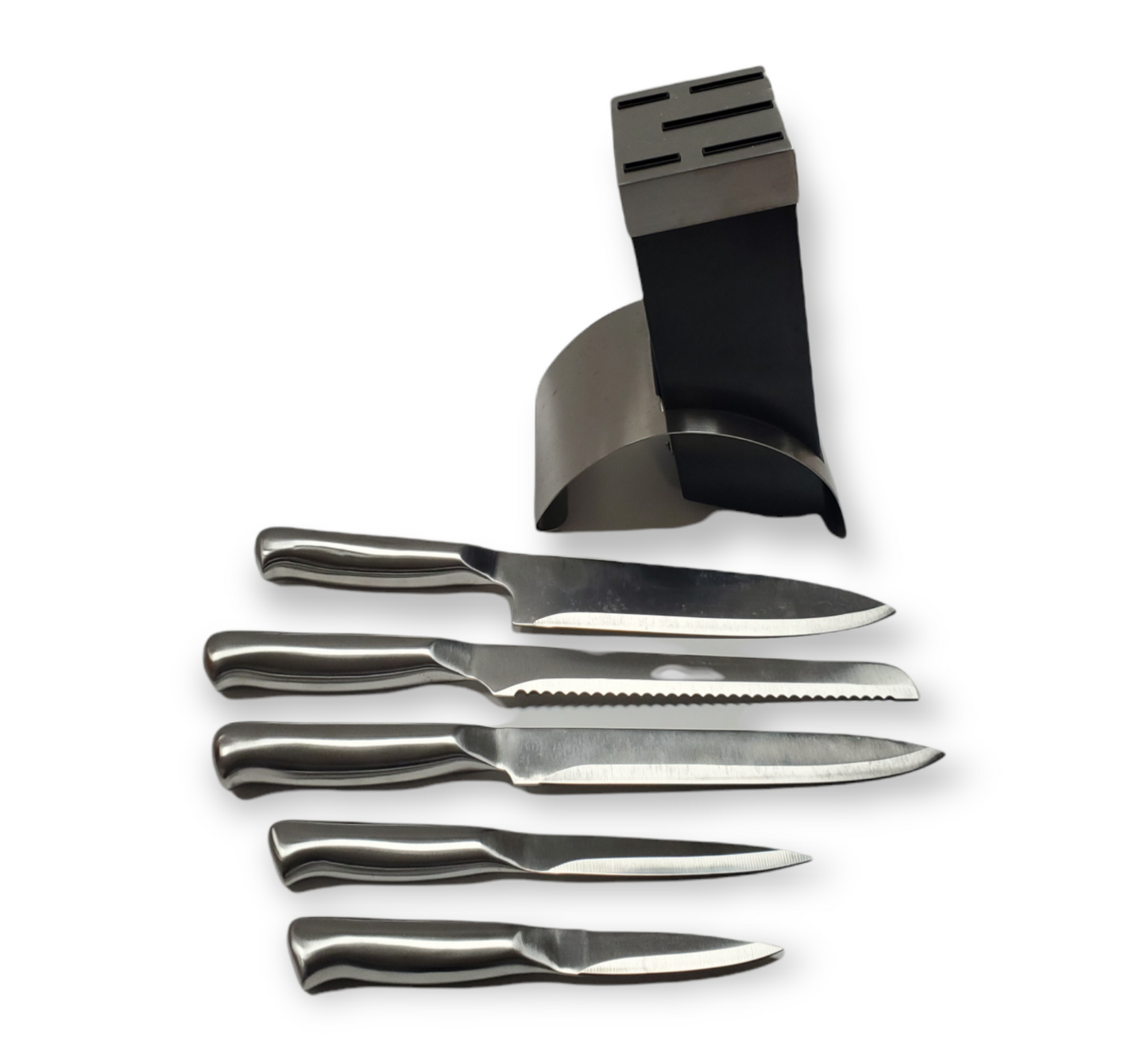 Cuchillo de acero inoxidable de 5 piezas con soporte #JTS2958