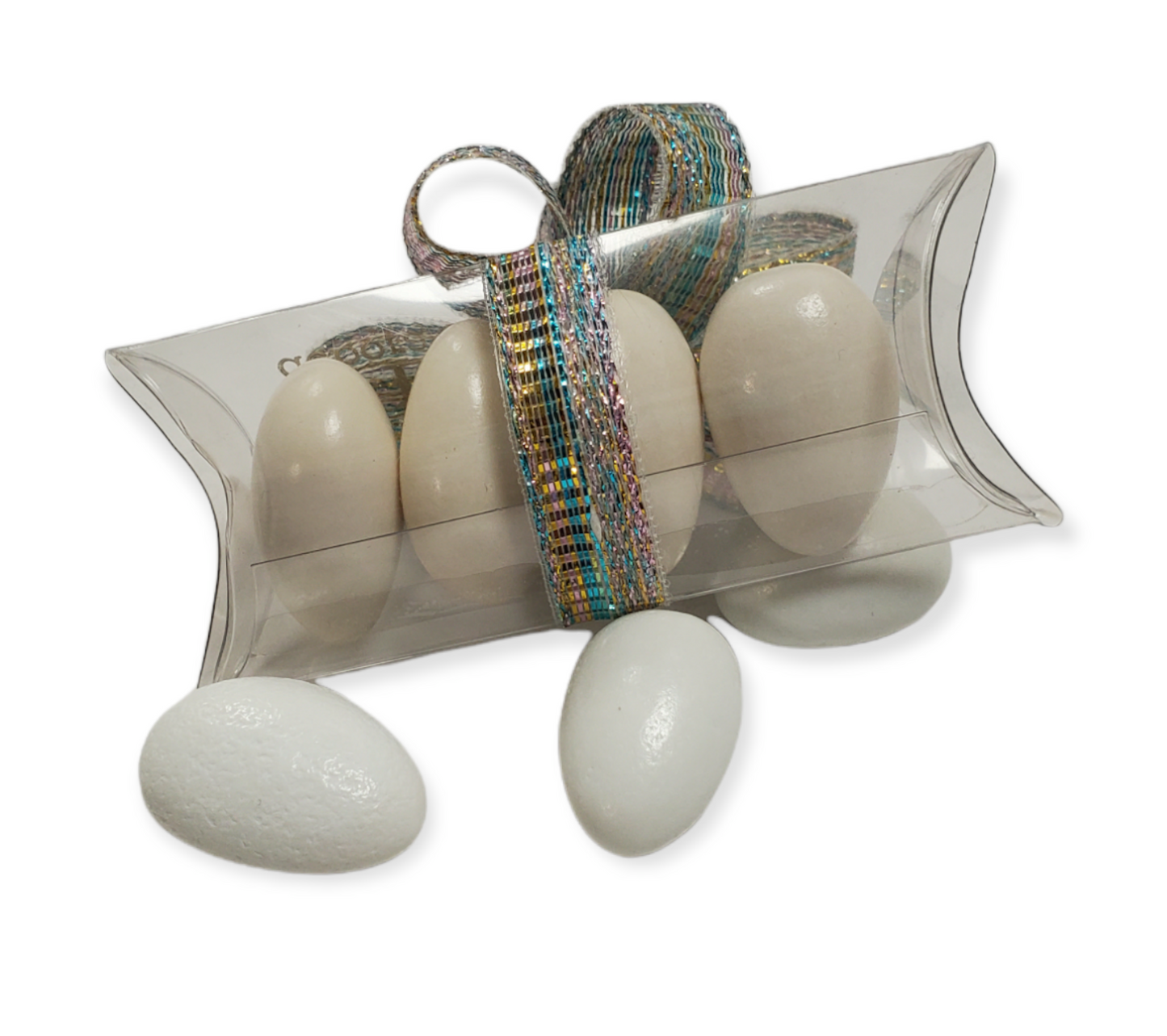PO975 Acrylic Confetti Pouch (Need to call to discuss ribbon color Availability)