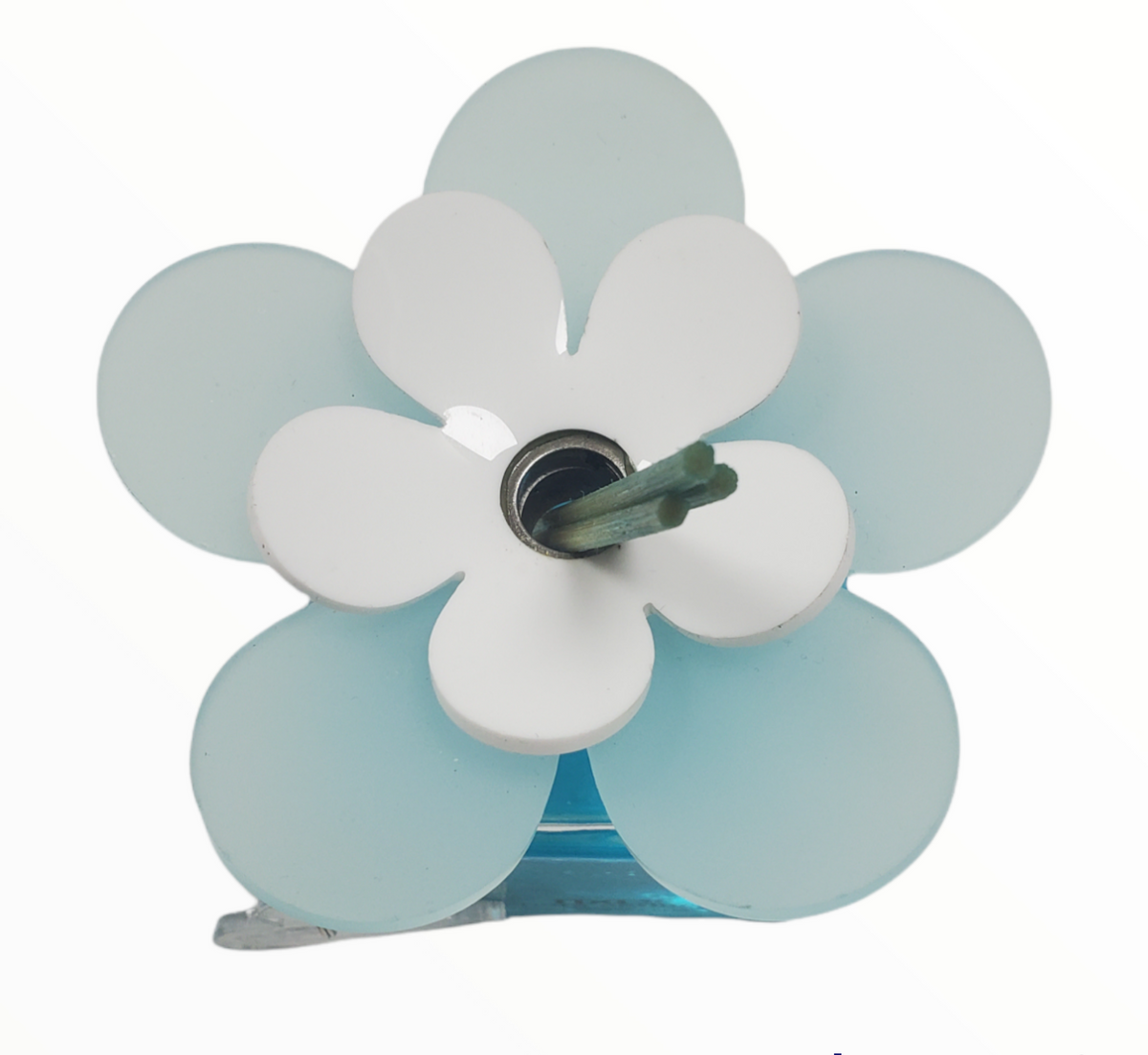 Debora Carlucci Renoir Collection Aqua Blue Scent Botella difusora redonda grande con parte superior de flores vibrantes 7 oz. #DC5805