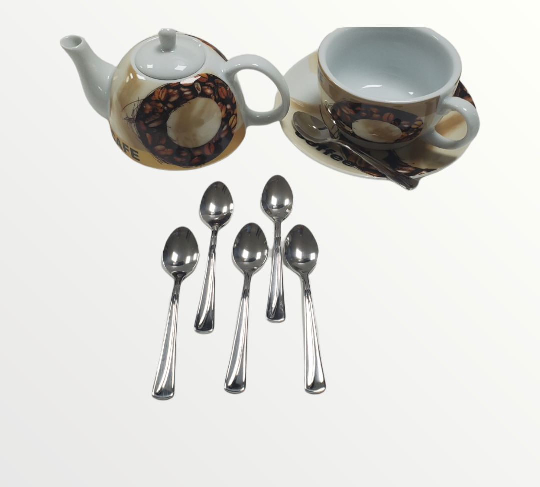 Juego de 6 cucharas de té de acero inoxidable #SP001
