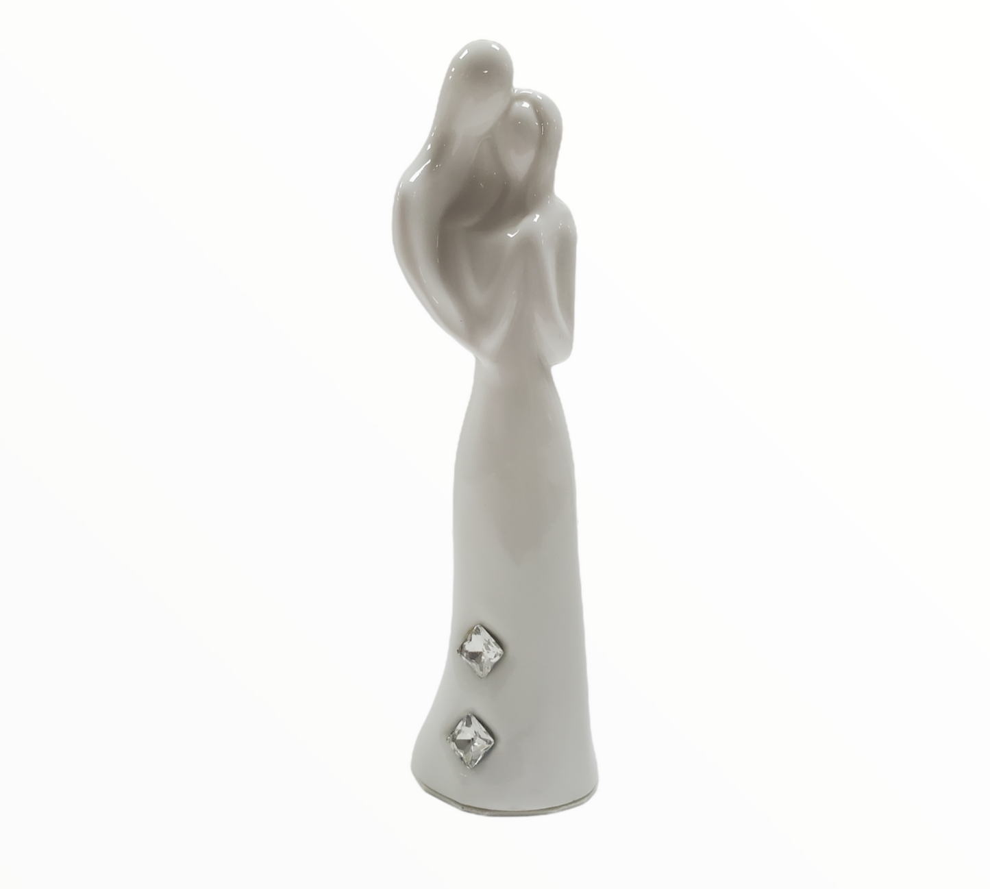 Figurilla de pareja de enamorados de porcelana blanca italiana n.° 130238