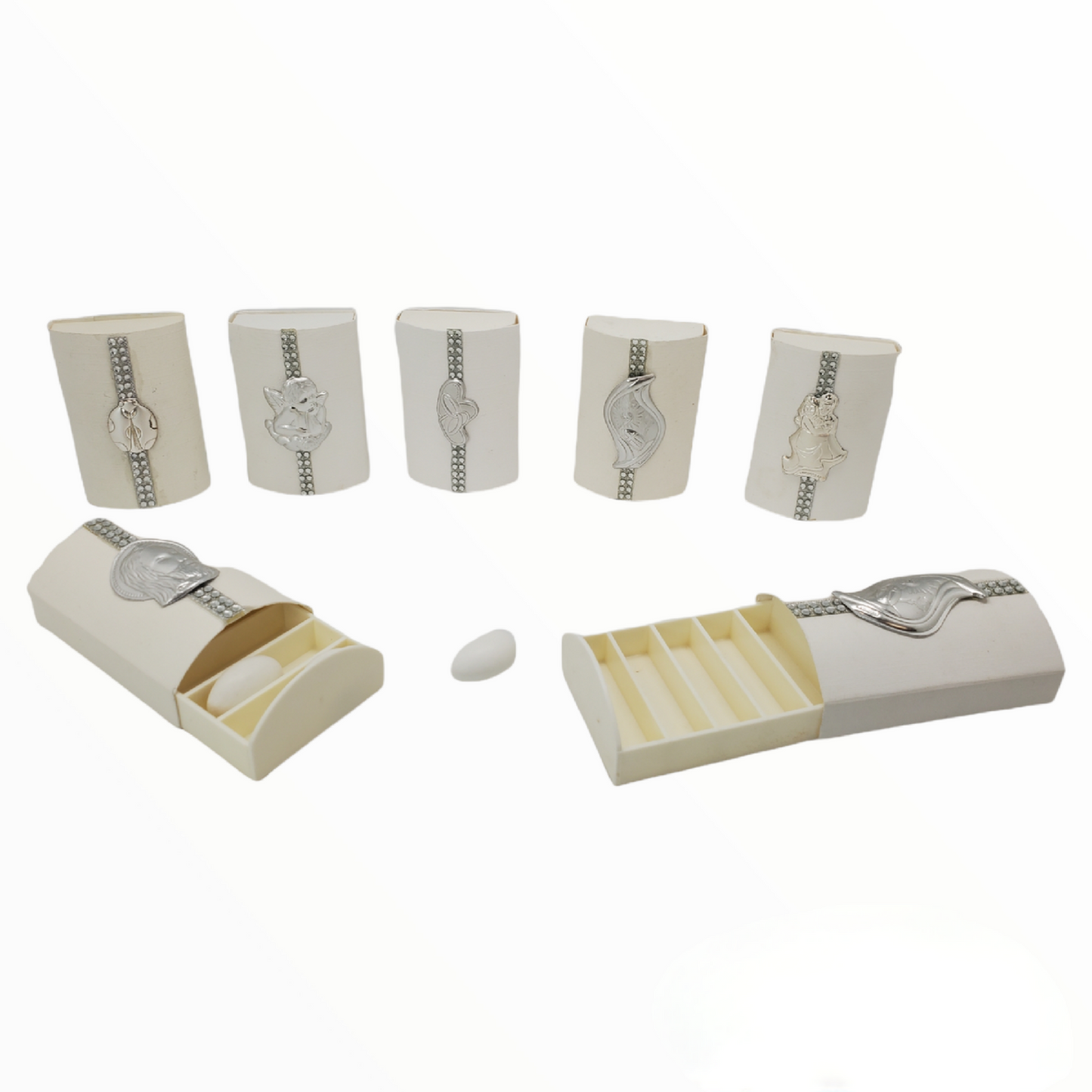Italian 925 Argento Wedding Rings/ Confetti Box #BCC05