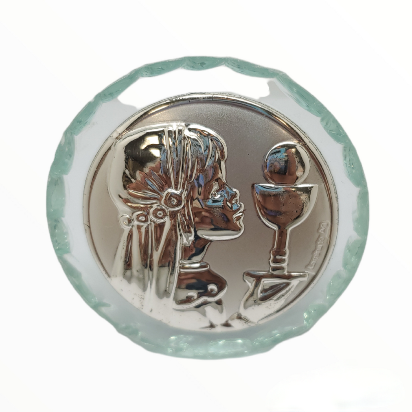 Italian Argento Communion Girl and Chalice Icon #13151