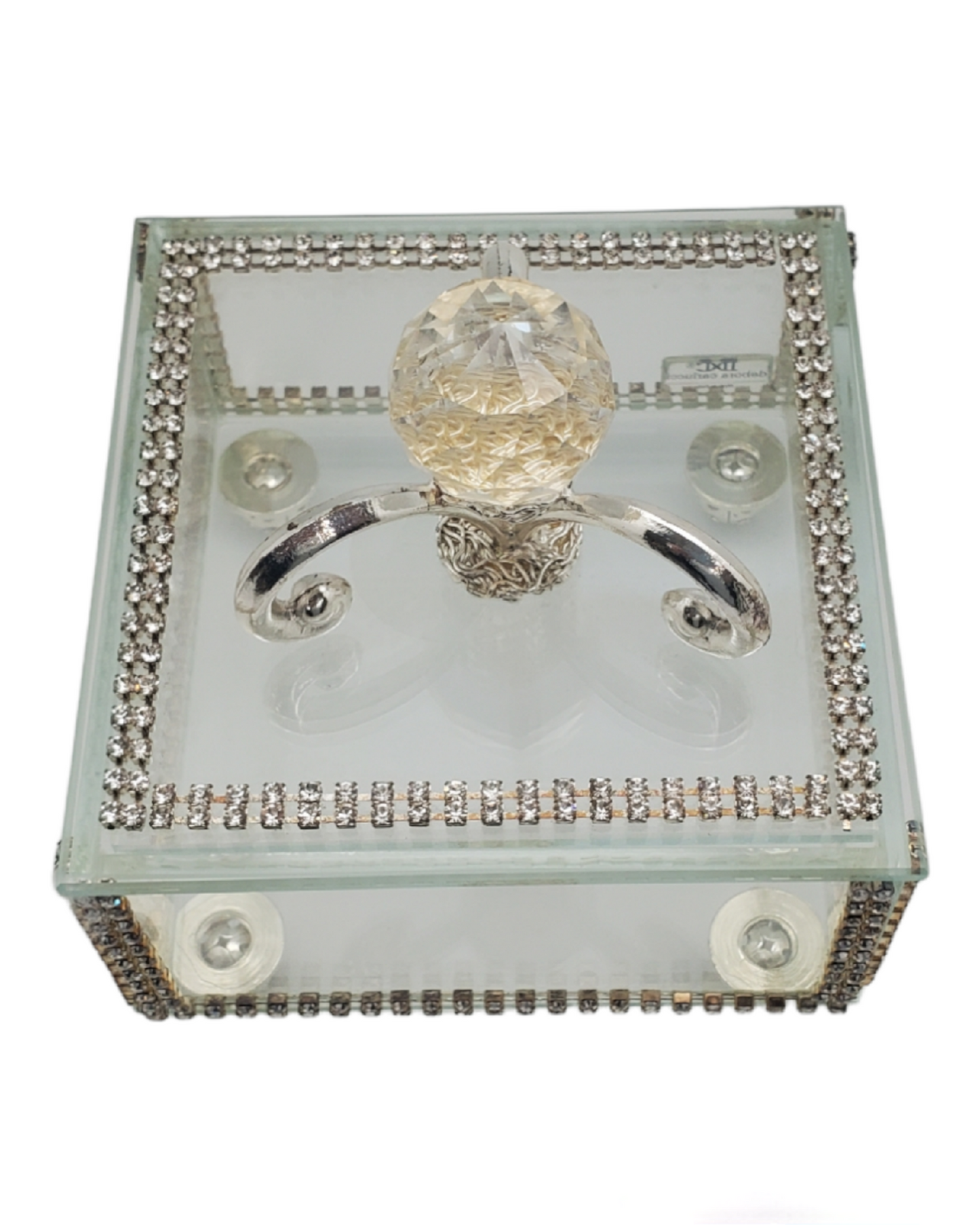 Portagioie in cristallo italiano w. Argento 925 Argento. #18137A