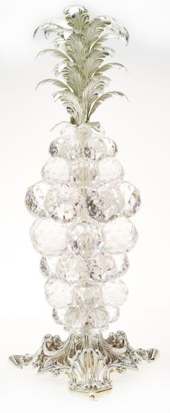 Ananas di cristallo Swarovski con foglia d'argento 925 #18988