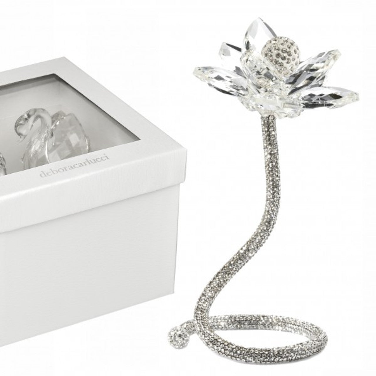 Debora Carlucci Flor de Swarovski con cuentas de cristal con tallo #6993