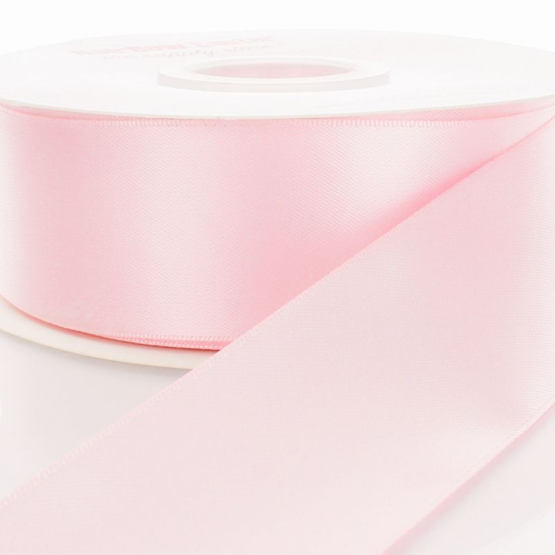 Cinta de raso rosa de una cara de 1 pulgada, 100 yardas. #ROLLO1PK