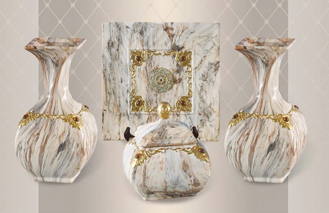 Vasi Bianchi in Ceramica per Decorazione Casa - Set di Vasi Rustici Vasi Bianchi in Ceramica per Decorazione Casa - Set di Vasi Rustici
