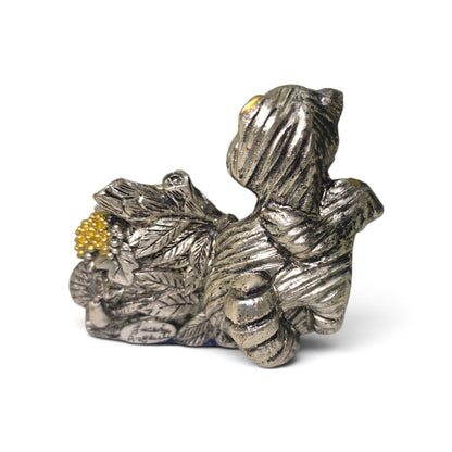 Argento 925 Silver Racoon Clock Figurine 4073