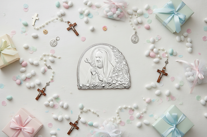 Italian  925 Silver Argento Padre Pio Icon #1973