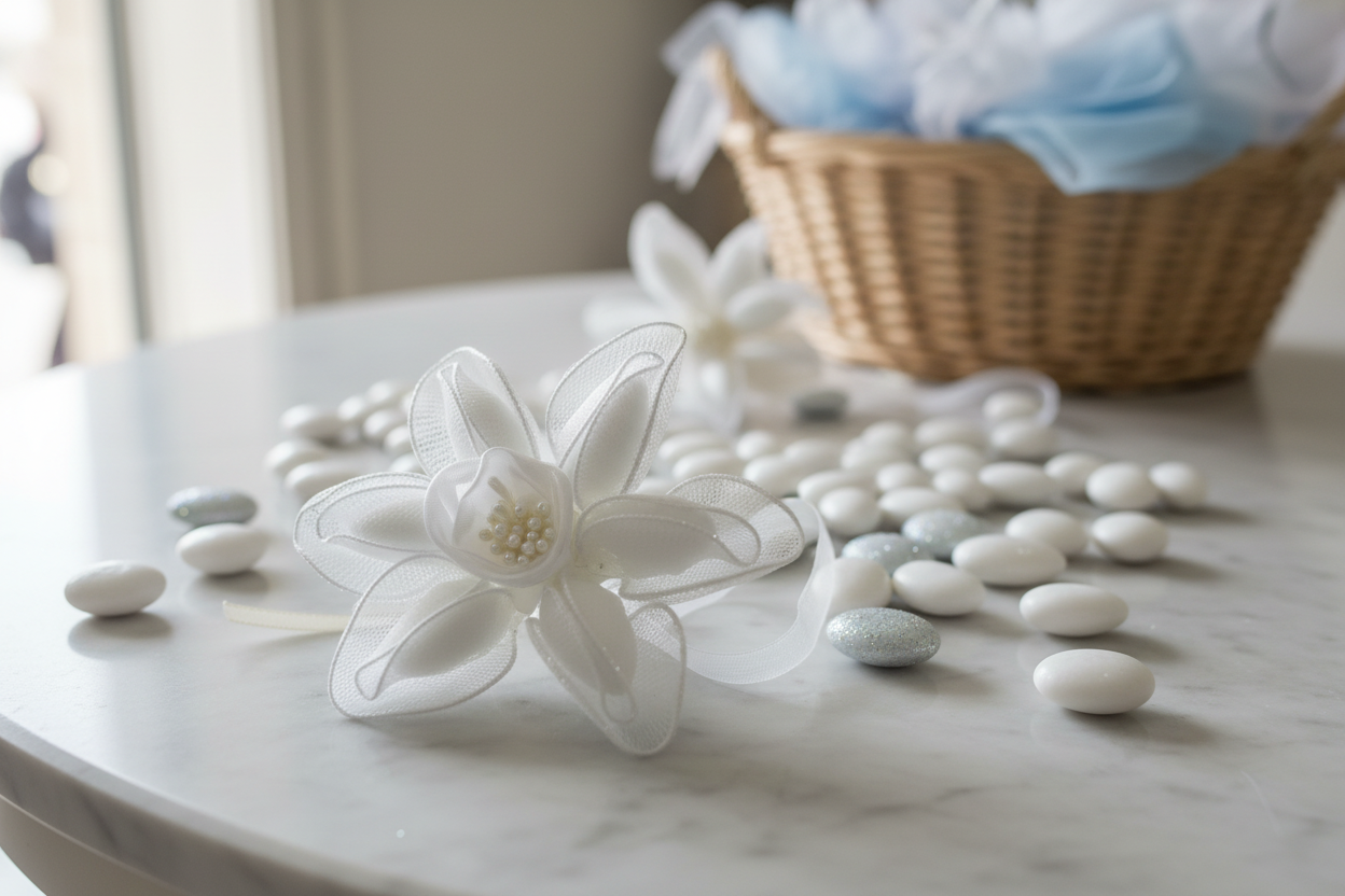 Jordan Almond Wired Almond Confetti Holders 5-Part 24 Pcs / Bag Ivory #DH-5