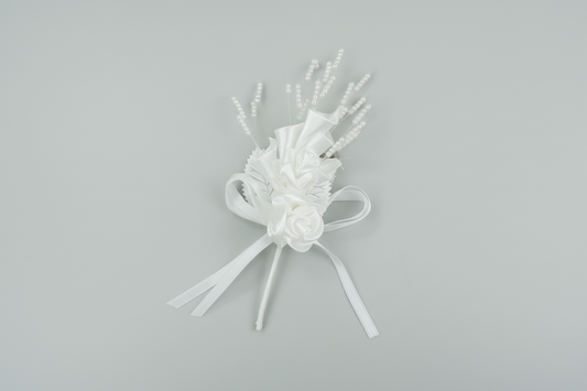 Ramo de flores de lirio de cala blanco w. Perlas flotantes- 12 piezas/bolsa ARF2086