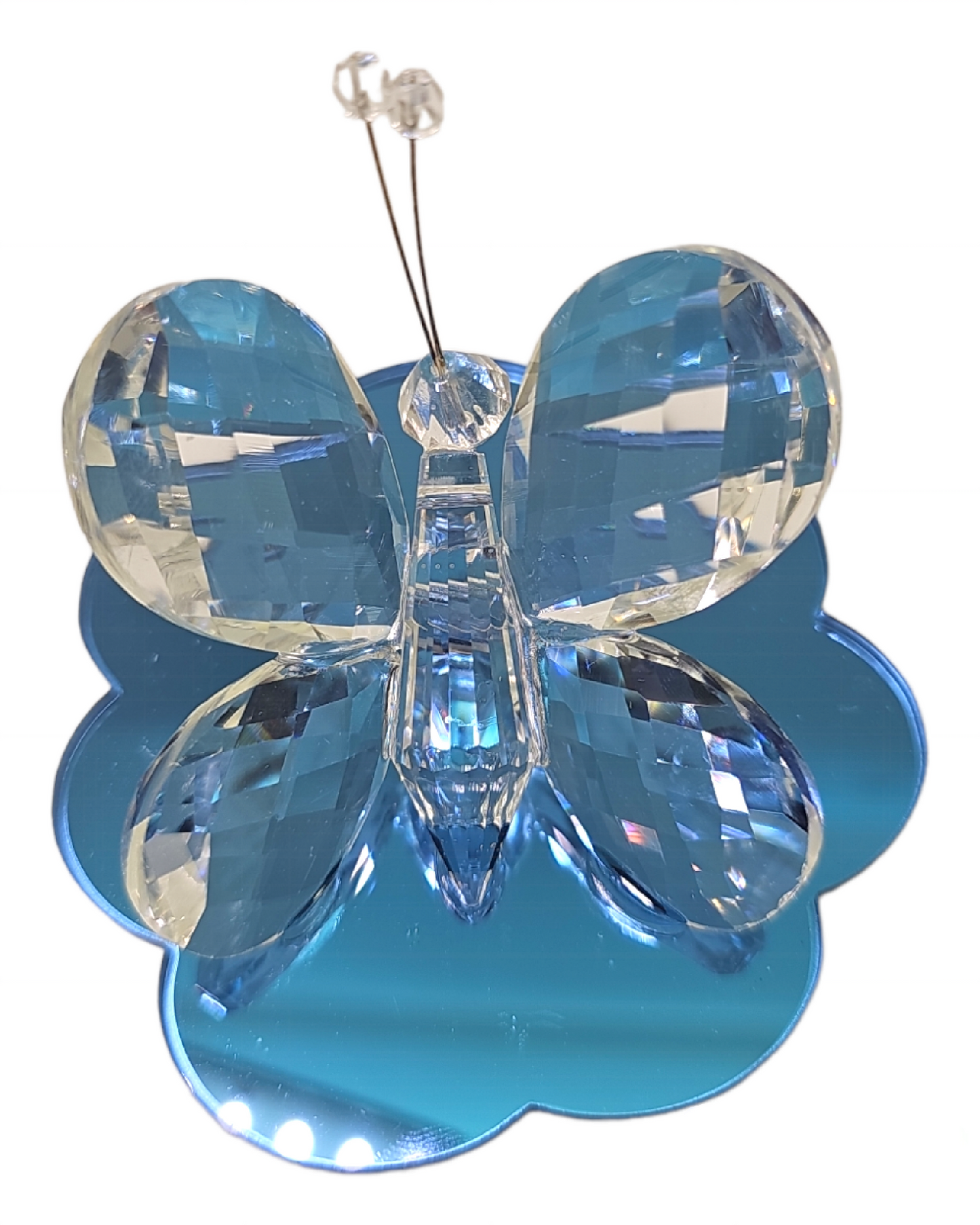 Figurina farfalla italiana 24% cristallo e bianco di Murano #12557