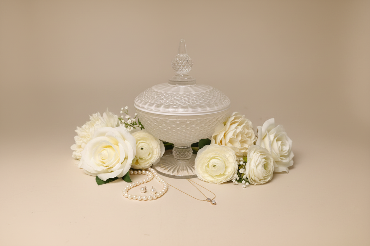 Marsiglia Collection Jewelry Box Accented in White DC24021-W