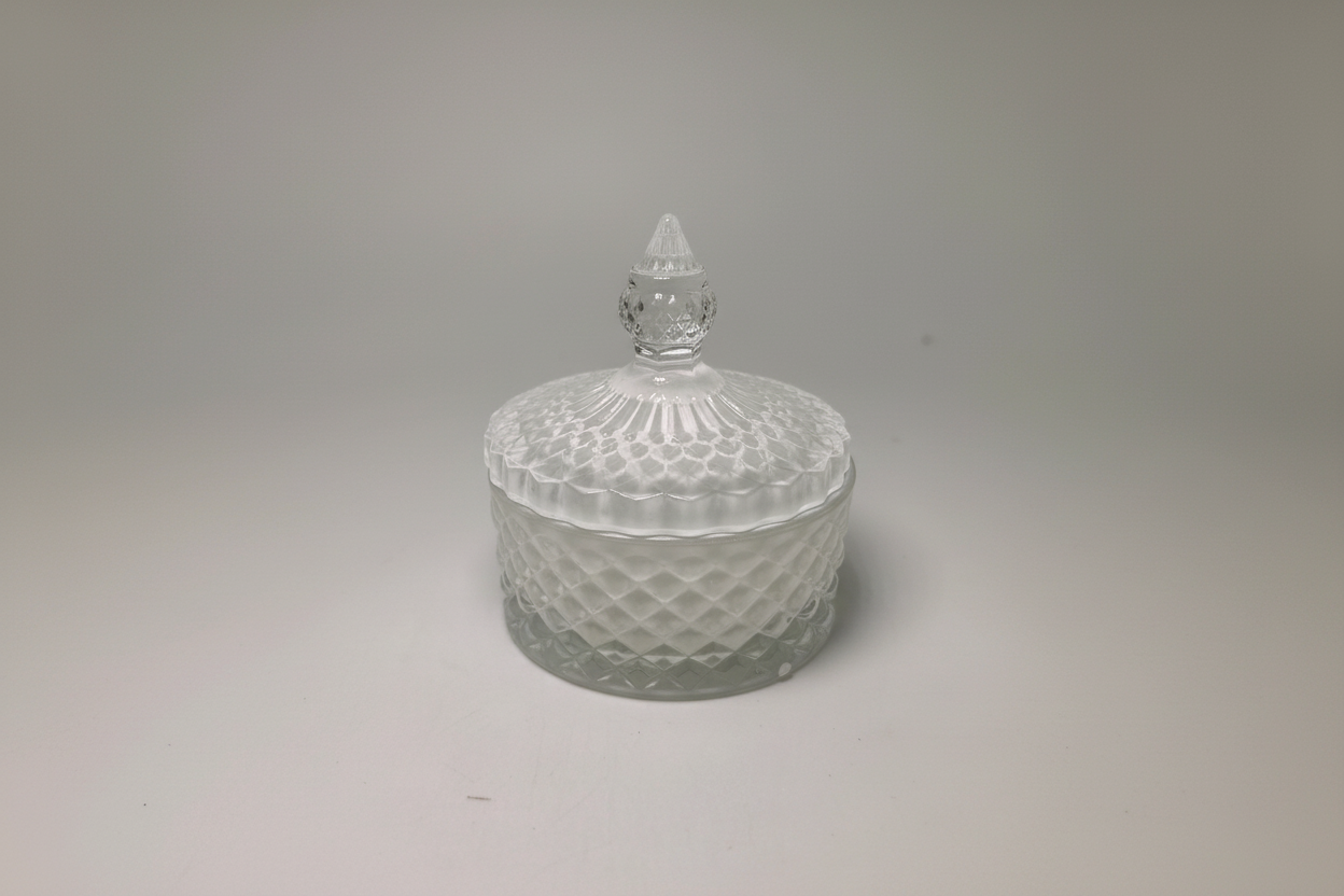 Marsiglia Collection Candle Jewelry Box Accented in White   DC24020-W