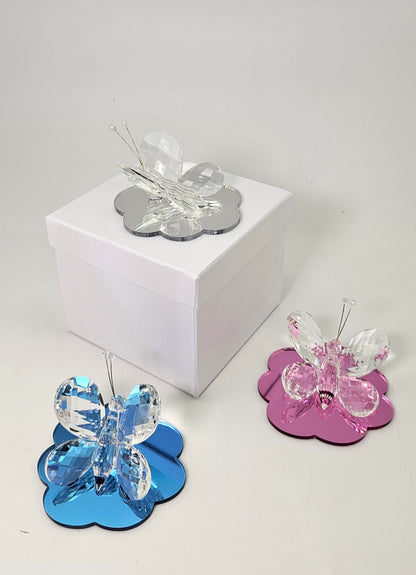Figurilla de mariposa blanca de Murano y cristal italiano al 24 % #12557
