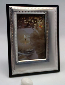 Italian 925 Silver Argento Wood Table Clock or Picture Frame  #923C