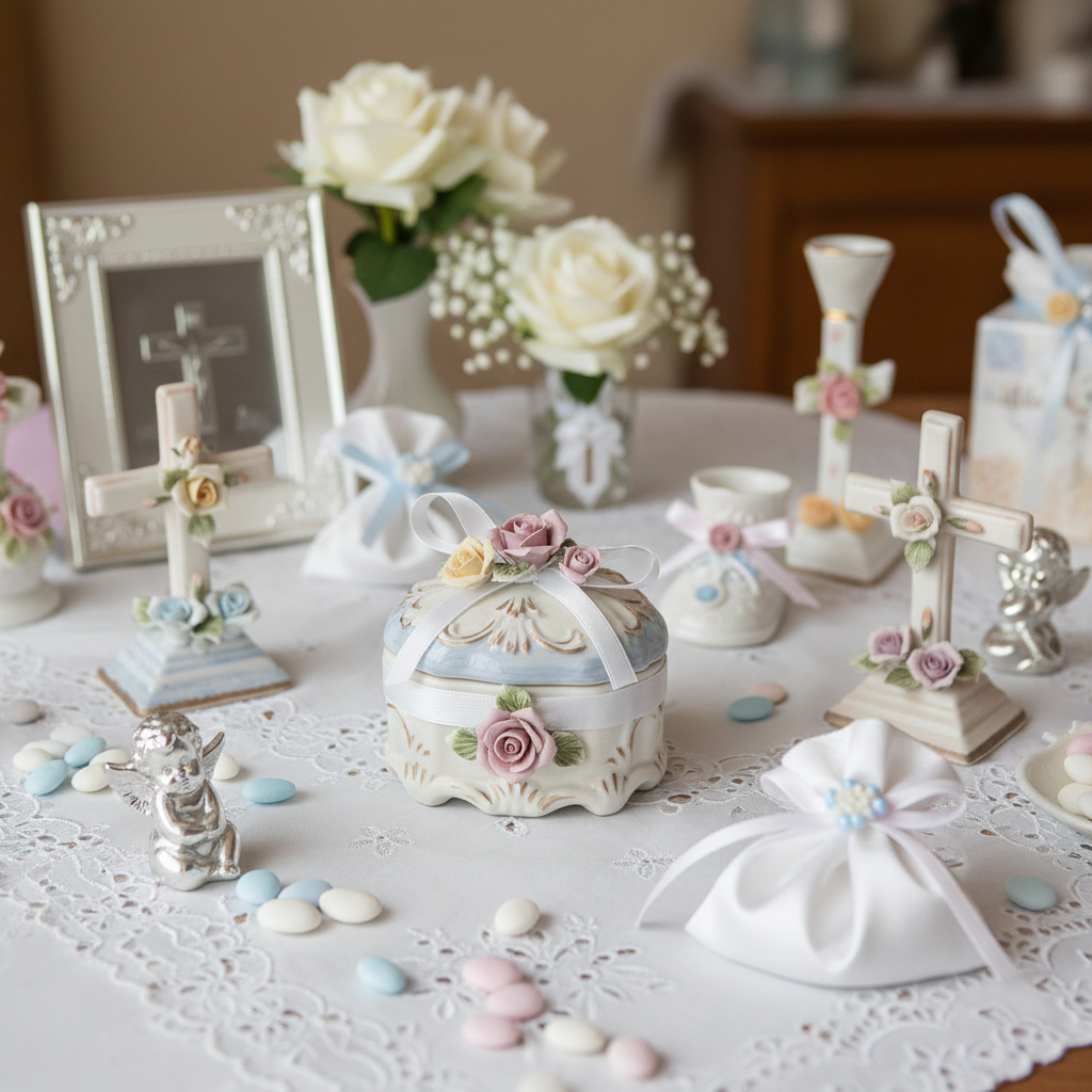 Recuerdos de fiesta con cruz de porcelana #4F3001